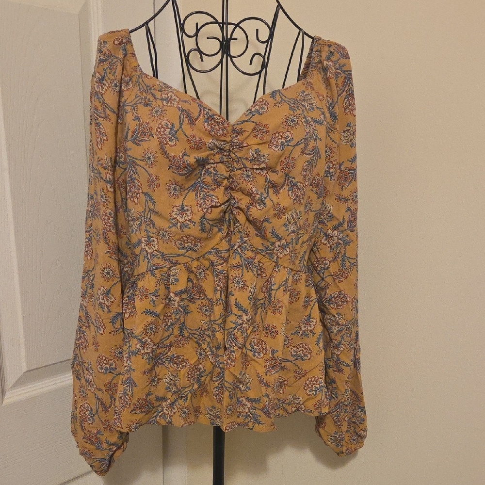 Japna Mustard Floral Blouse